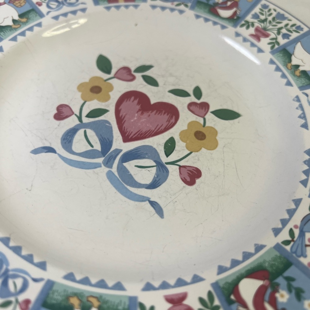 Vintage Lot Of 6 Tienshan Stoneware Potpourri 3X 7.5” Plates And 3X 6” Plates - Picture 5 of 10